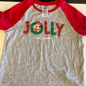 Disney Park Tis the Season to be Jolly!  Girls XL SS Shirt!